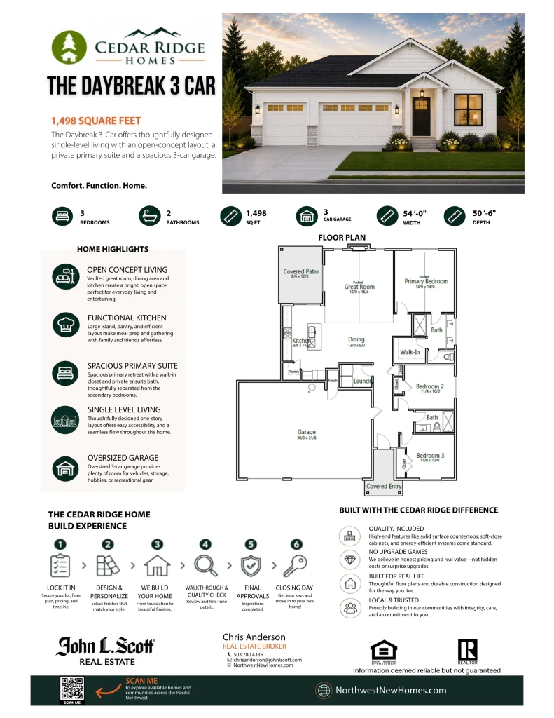Daybreak 3-Car floor plan