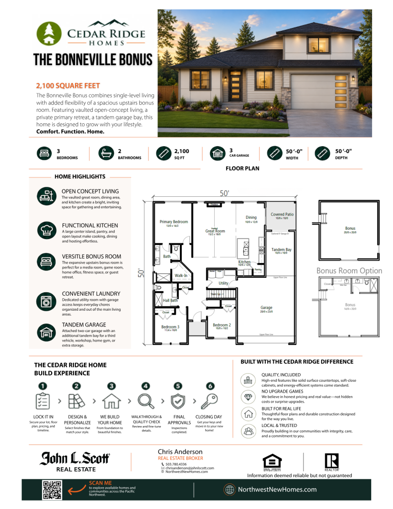 Bonneville Bonus floor plan